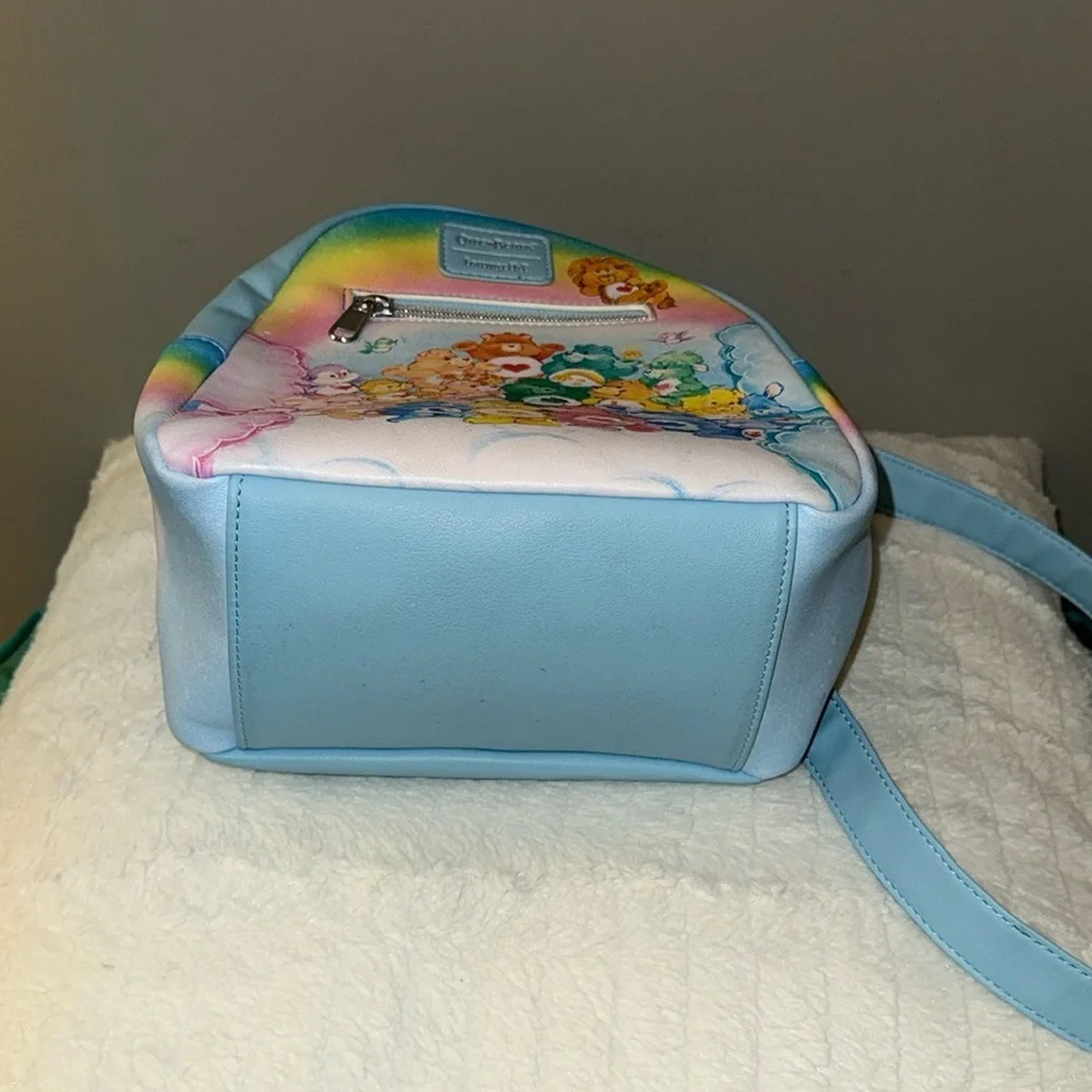 Loungefly faux leather whimsical Care Bears mini backpack purse